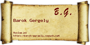 Barok Gergely névjegykártya